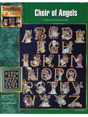Choir Of Angels Vintage Cross-Stitch Alphabet Sampler Pattern By Sandra Paradise